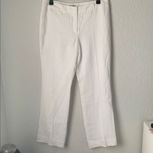 Madison Elegant White Trousers Cotton Bled Straight Women’s Size 14